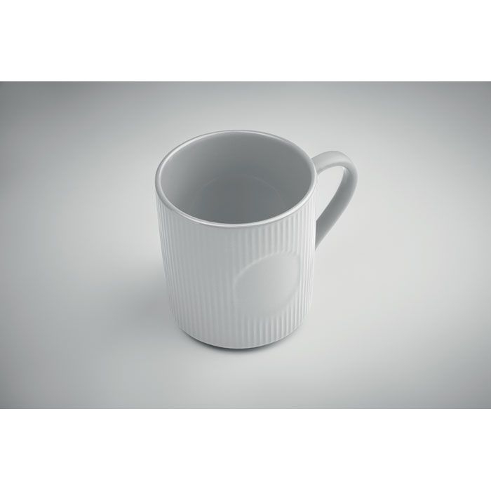 MO2397-06Ribmug Keramikbecher matt 340ml_ weiss