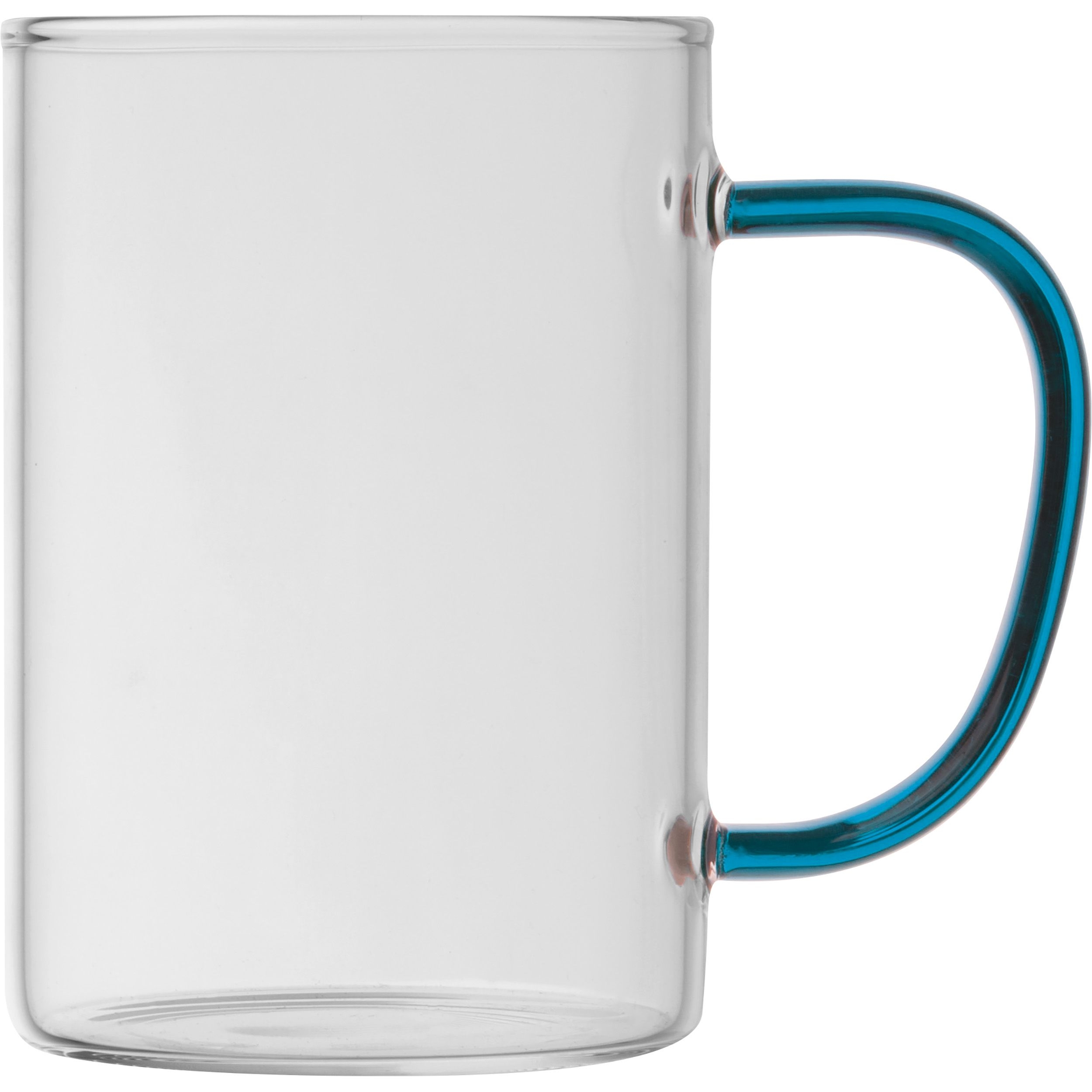 MA82340-04Glastasse mit farbigem Henkel_ 250ml_ blau