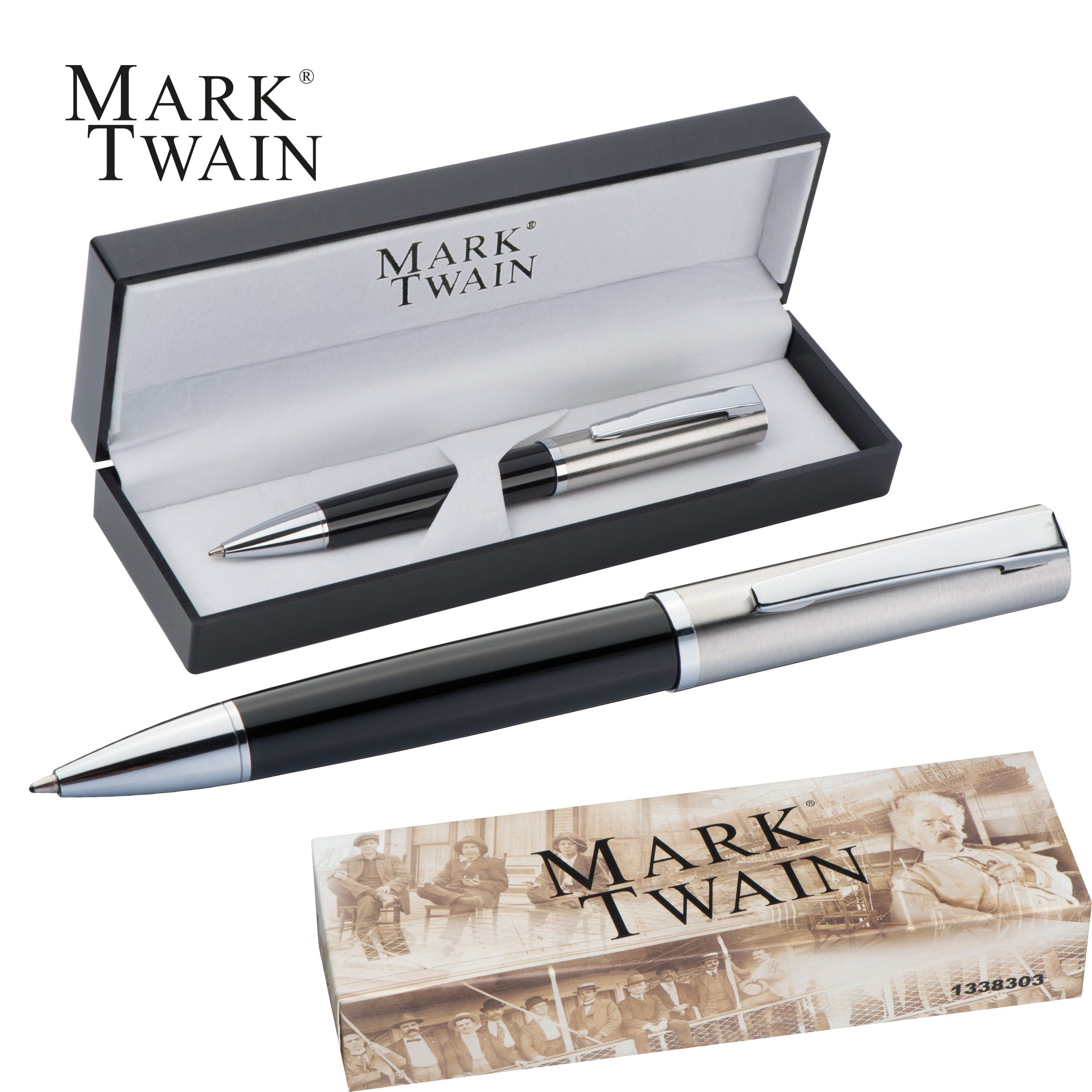 MA13383Mark Twain Kugelschreiber in Geschenkbox LORENZ