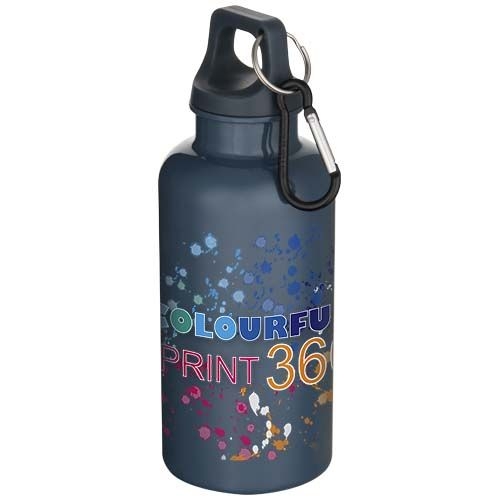 PF100863-7Oregon 400 ml einfarbige RS-zertifizierte Trinkflasche aus recyceltem Kunststoff mit Karabinerhaken