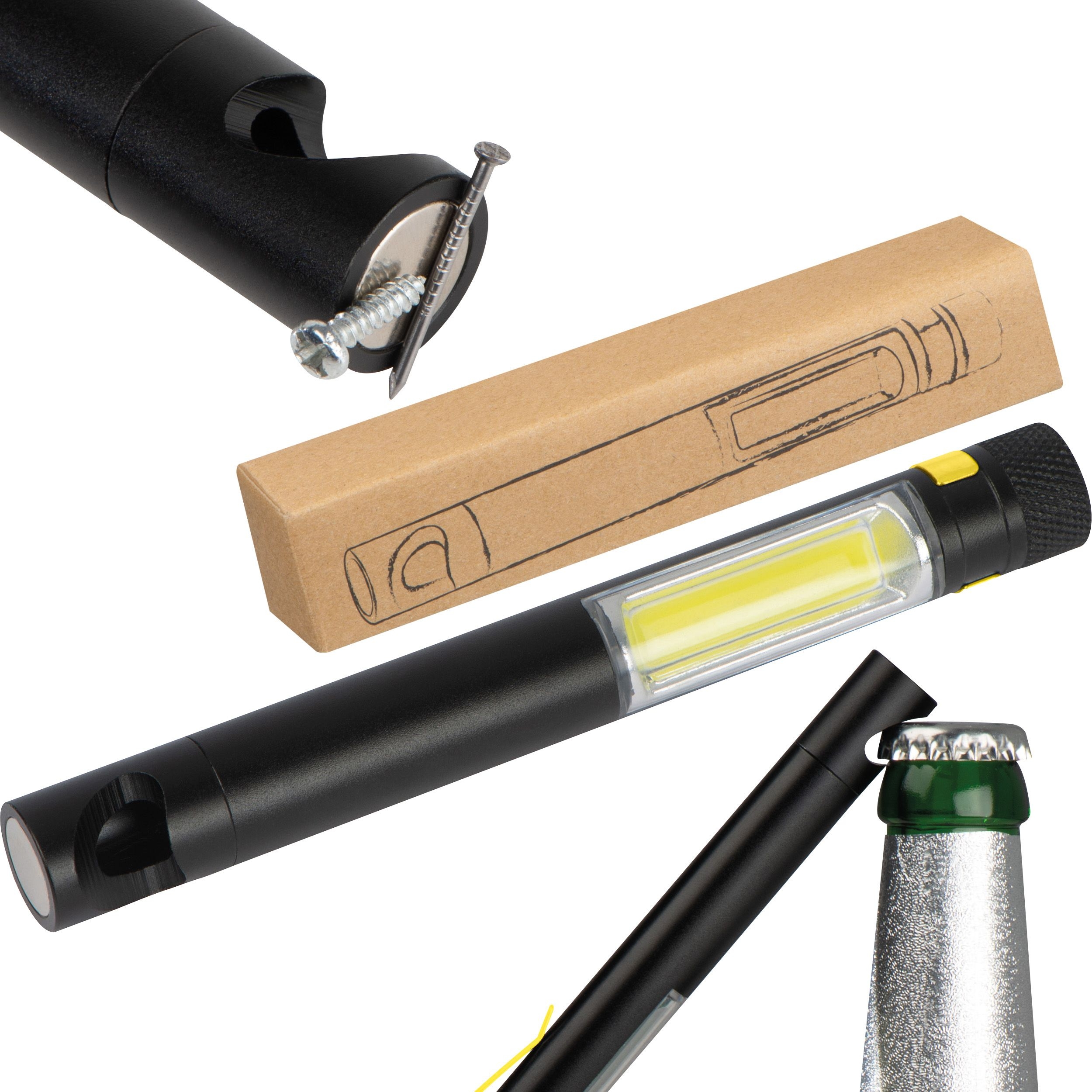 MA80832-08COB Taschenlampe mit Flaschenoeffner_ gelb