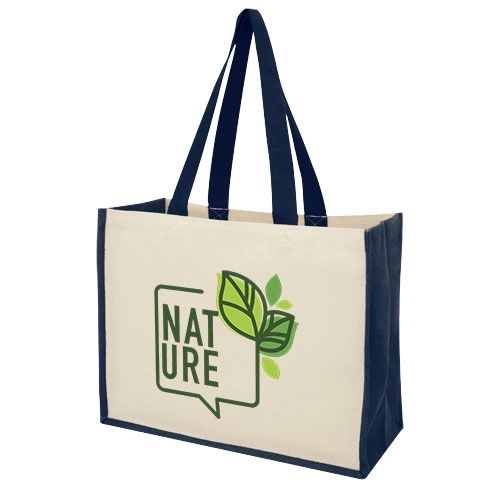 PF210701-3Varai 320 g_m Canvas und Jute Einkaufstasche 23L_ navy