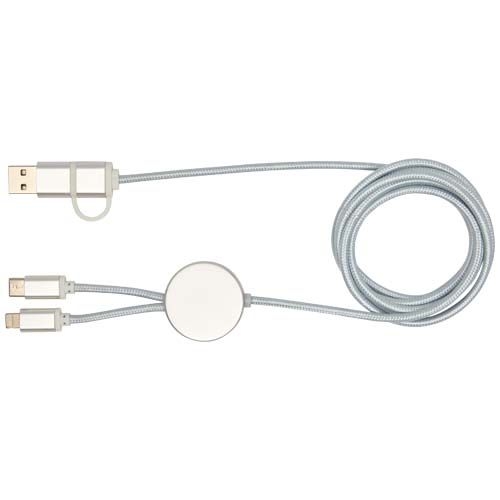 PF124425-3Alasia 150 cm 5-in-1 Kabel aus recyceltem Kunststoff fuer Datenuebertragung und 27W Schnellladung_ sil