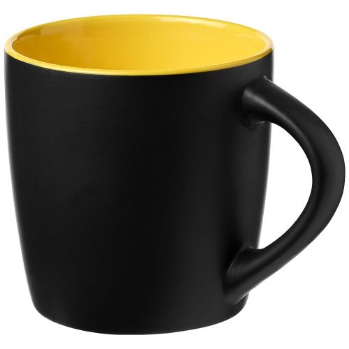 PF100476-6Riviera 340 ml Keramikbecher_ schwarz_gelb PF100476-6Riviera 340 ml Keramikbecher_ schwarz_gelb
