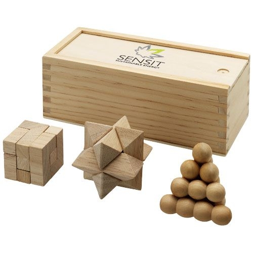 PF110029-1Brainiac 3-teiliges Denksportspiel aus Holz_ natur