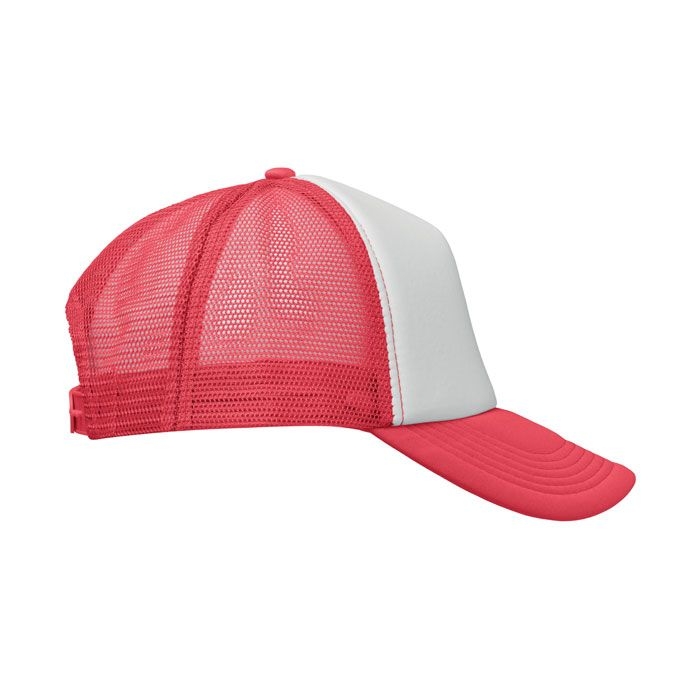 MO2269-35Bubble Trucker cap 5 panels_ weiss_rot