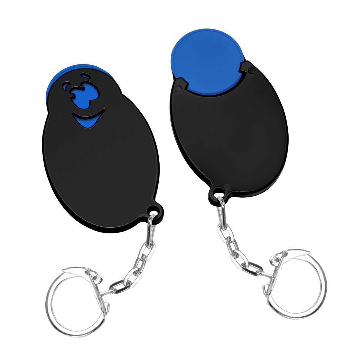 HE7855K-3-6Chiphalter mit 1€-Chip _Gesicht_ blau_ schwarz