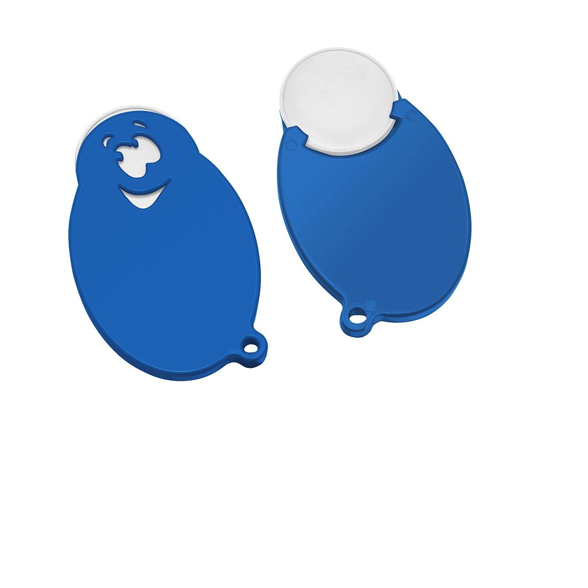 HE7855-0-3Chiphalter mit 1€-Chip _Gesicht_ weiss_ blau