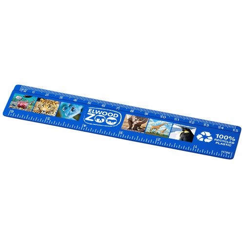 PF210467-4Refari 15 cm Lineal aus recyceltem Kunststoff_ blau