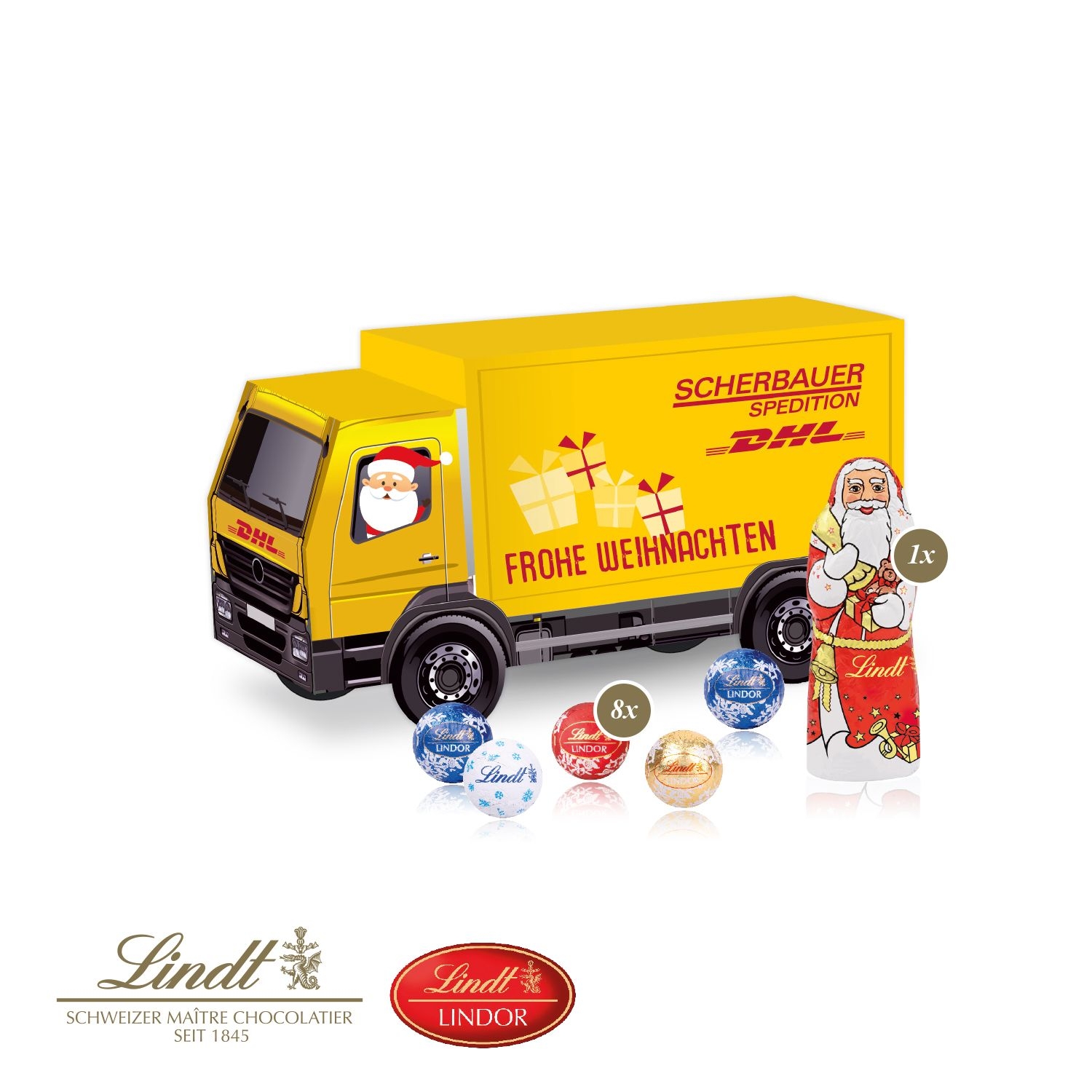 CD955383D Praesent _LKW_ mit Lindt Minis und Nikolaus
