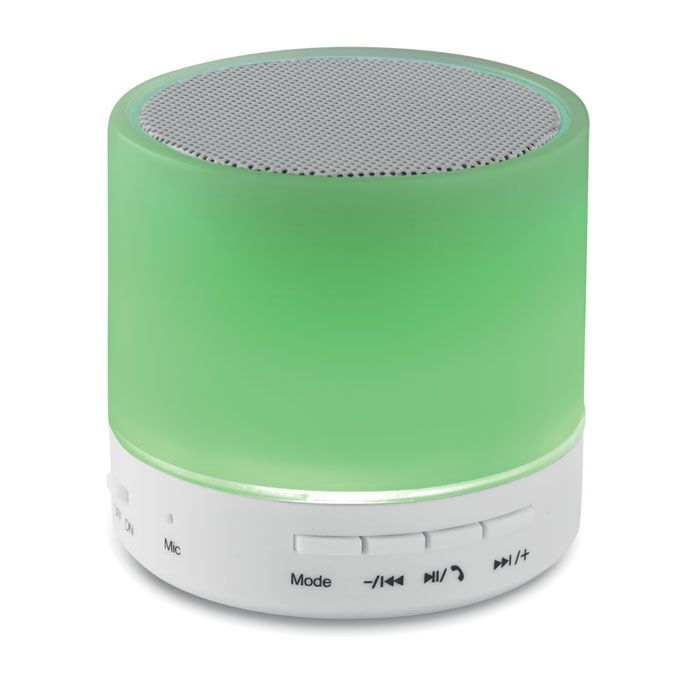 MO9062-06Round White Wireless Lautsprecher LED_ Weiss