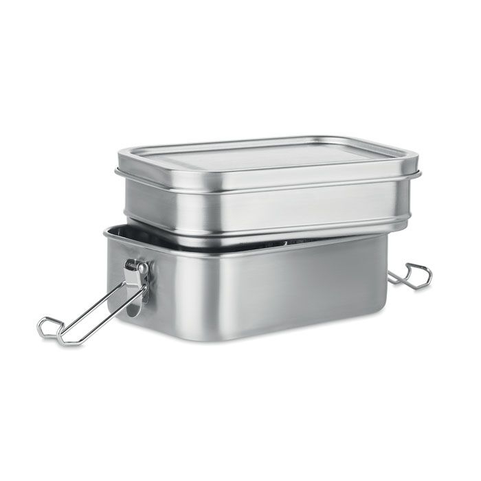 MO6212-16Double Chan Lunchbox aus Edelstahl_ Mattsilber