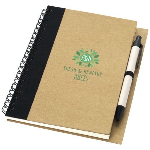 PF106268-2Priestly A6 Recycling Notizbuch mit Stift_ natur_schwarz