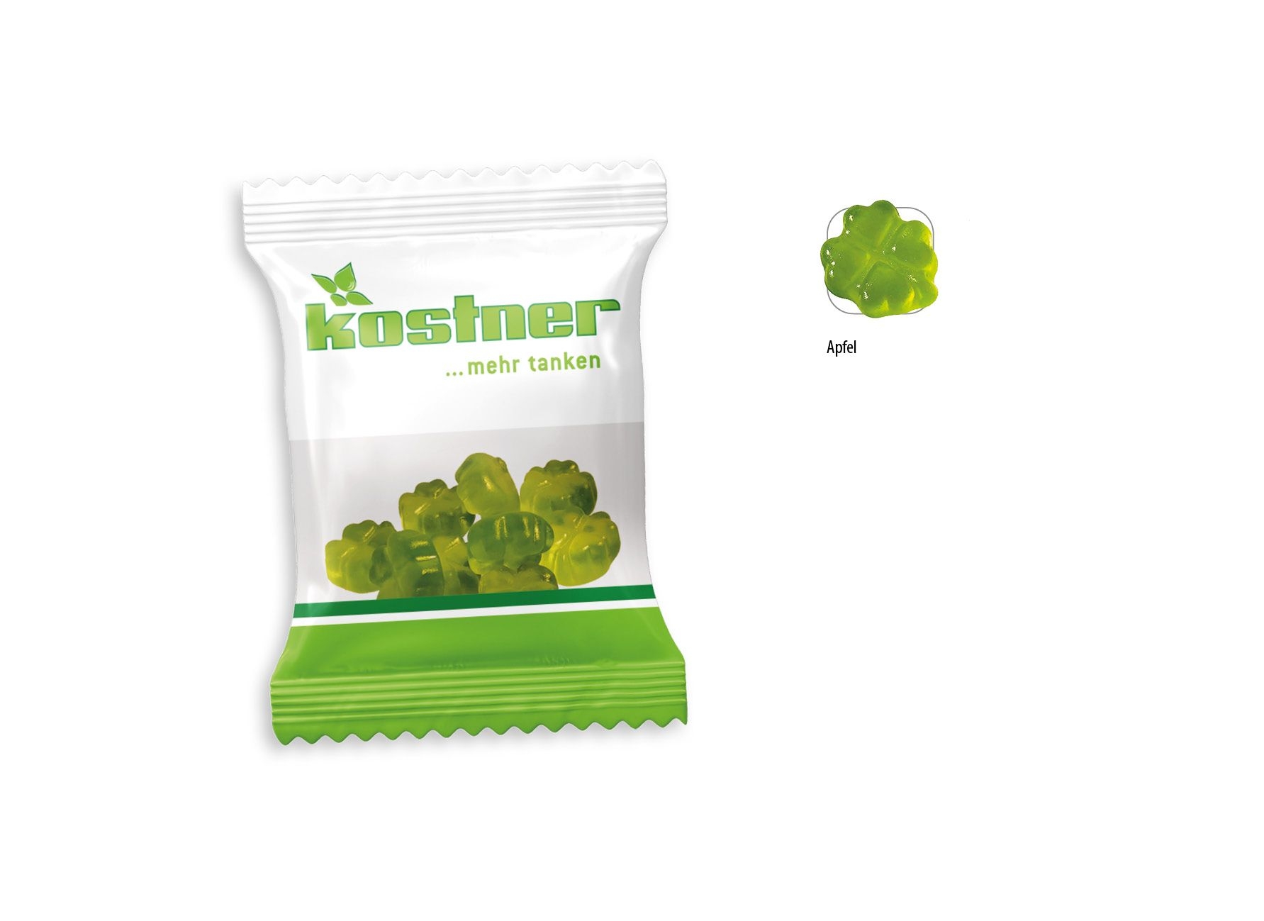 SW1059-1Fruchtgummi Kleeblatt Werbetuete_Kleeblatt_ Folie weiss SW1059-1Fruchtgummi Kleeblatt Werbetuete_Kleeblatt_ Folie weiss