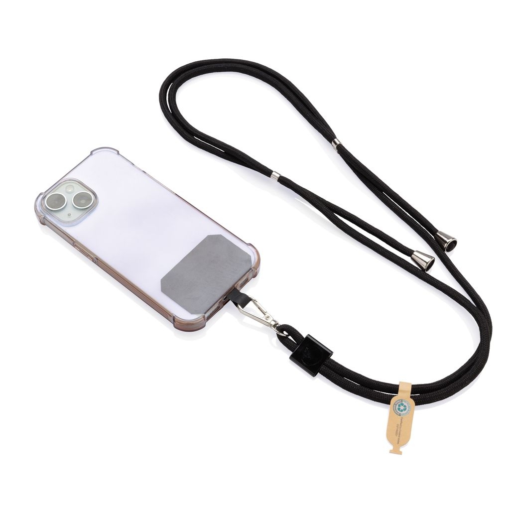 XDP302_81-01CarryLoop verstellbares Handyband aus RCS rec. PET_ schwarz