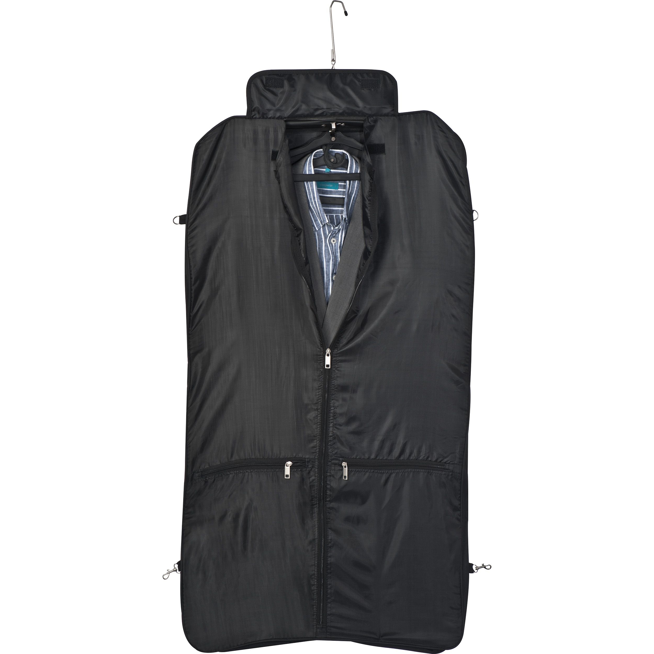 MA63801-03Kleidersack aus Polyester mit Metallschild_ schwarz