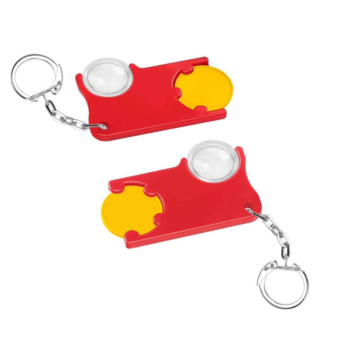 HE8286K-4-1Chiphalter mit 1€-Chip und Lupe_ gelb_ rot HE8286K-4-1Chiphalter mit 1€-Chip und Lupe_ gelb_ rot
