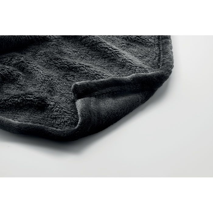 MO6804-03Logan RPET-Flanell Fleece-Decke_ Schwarz