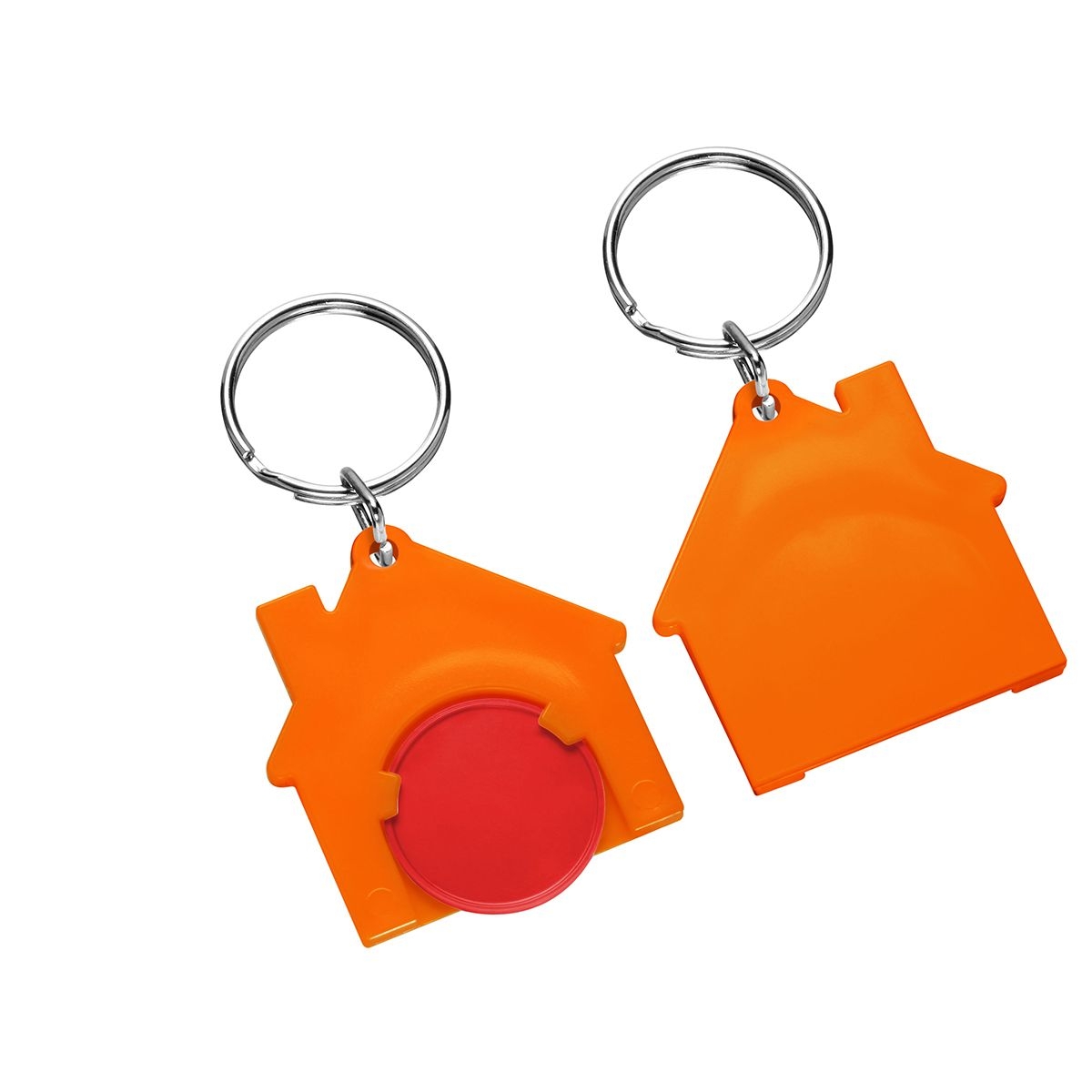 HE7516R-1-5Chiphalter mit 1€-Chip _Haus_ rot_ orange HE7516R-1-5Chiphalter mit 1€-Chip _Haus_ rot_ orange