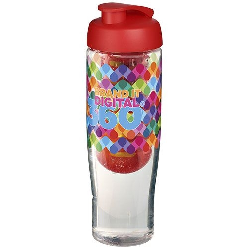 PF210041-3H2O Active® Tempo 700 ml Sportflasche mit Klappdeckel und Infusor_ transparent_rot