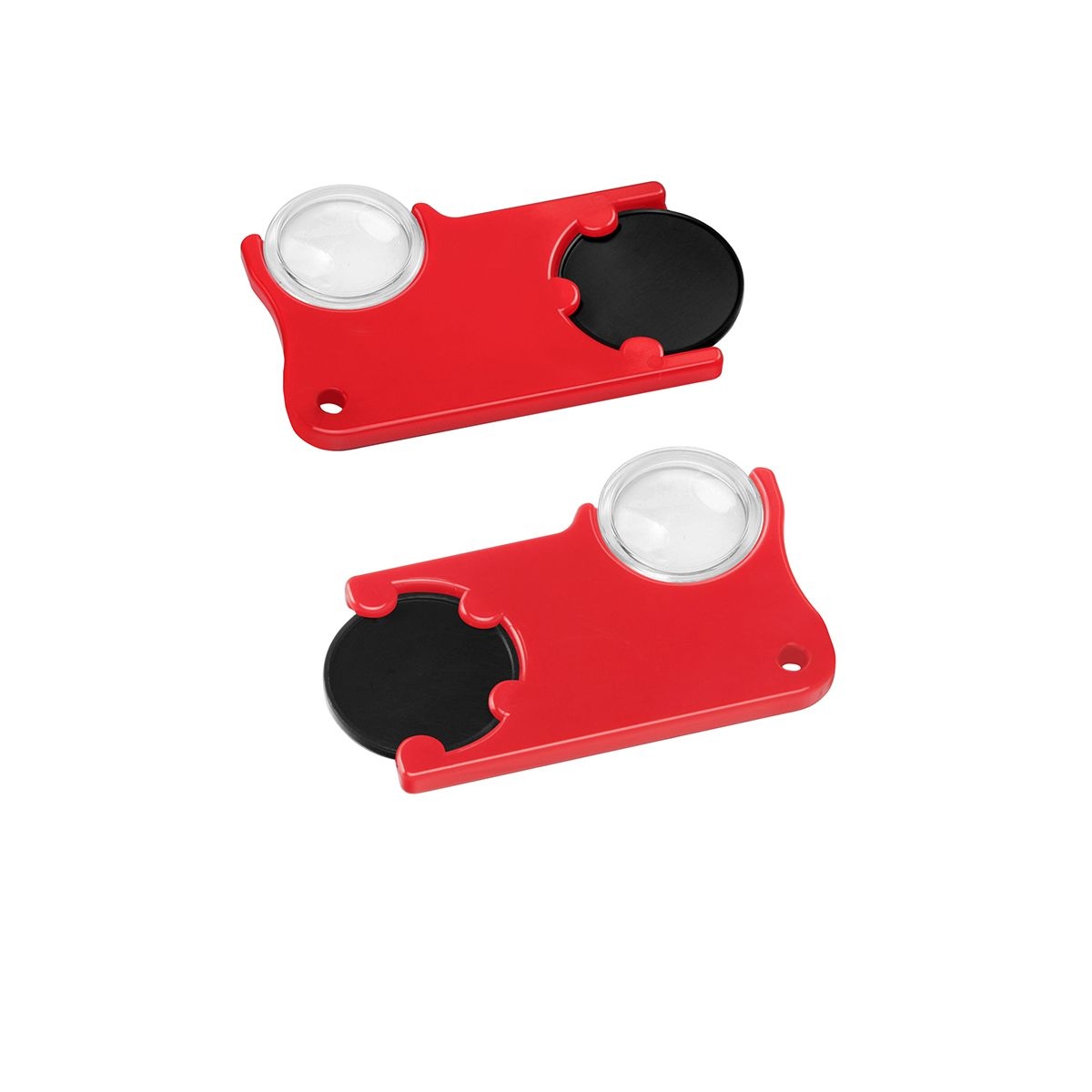 HE8286-6-1Chiphalter mit 1€-Chip und Lupe_ schwarz_ rot