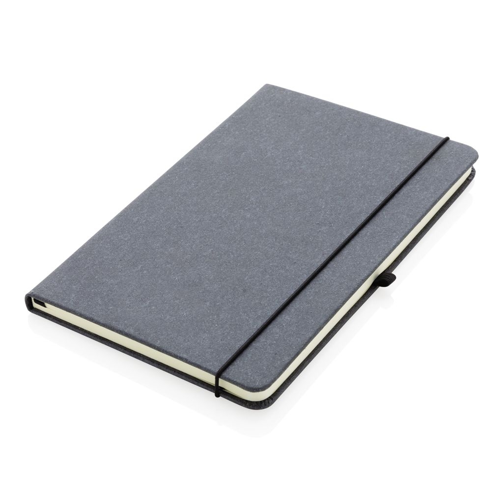 XDP774.20-2A5 Hardcover Notizbuch aus GRS recyceltem PU_ grau
