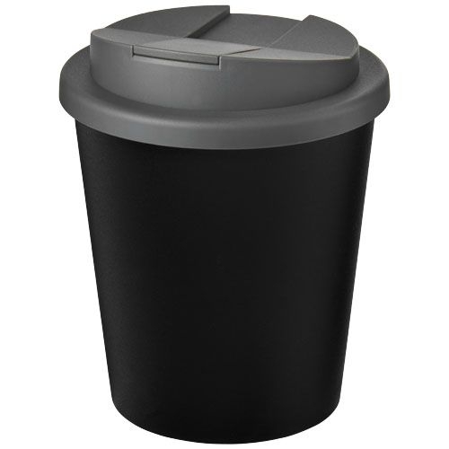 PF210455-12Americano® Espresso Eco 250 ml recycelter Isolierbecher mit auslaufsicherem Deckel_ schwarz_grau