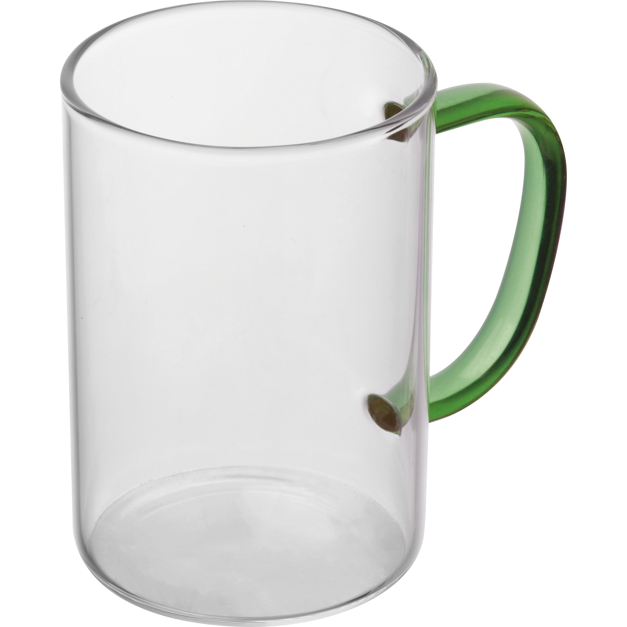 MA82340-09Glastasse mit farbigem Henkel_ 250ml_ gruen