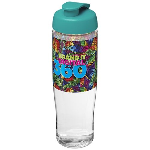 PF210040-6H2O Active® Tempo 700 ml Sportflasche mit Klappdeckel_ transparent_aquablau
