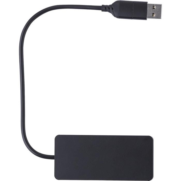 GI1015140-01Recycelte Aluminium USB Hub Layton_ schwarz