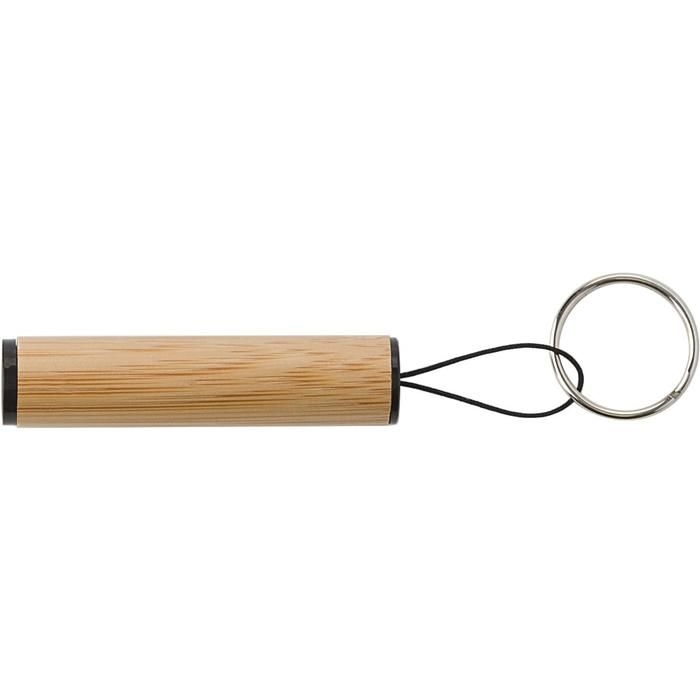 GI821118-11Mini-Taschenlampe aus Bambus mit Schluesselanhaenger Ilse_ brown