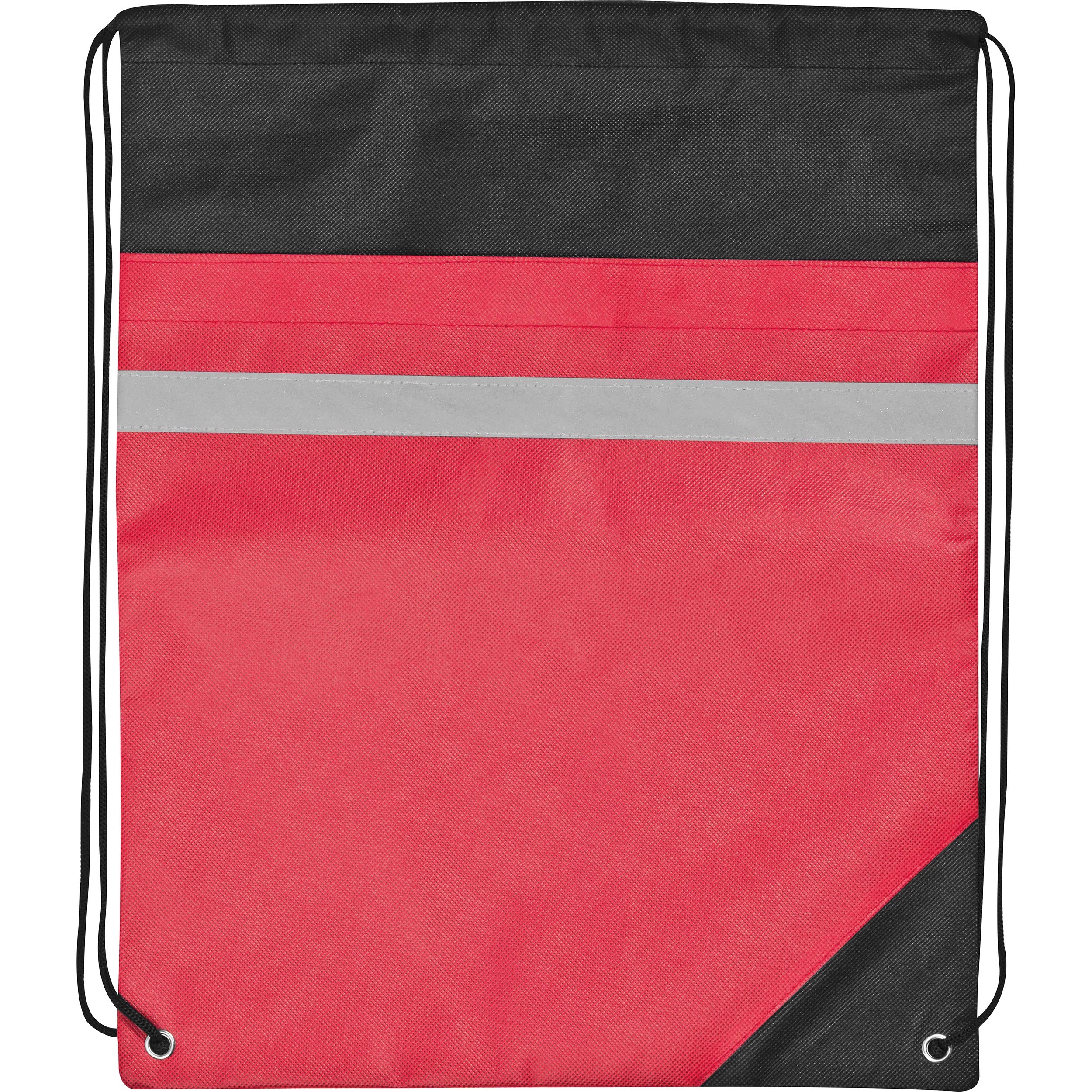 MA60047-05Non Woven Gymbag mit reflektierendem Streifen_ rot