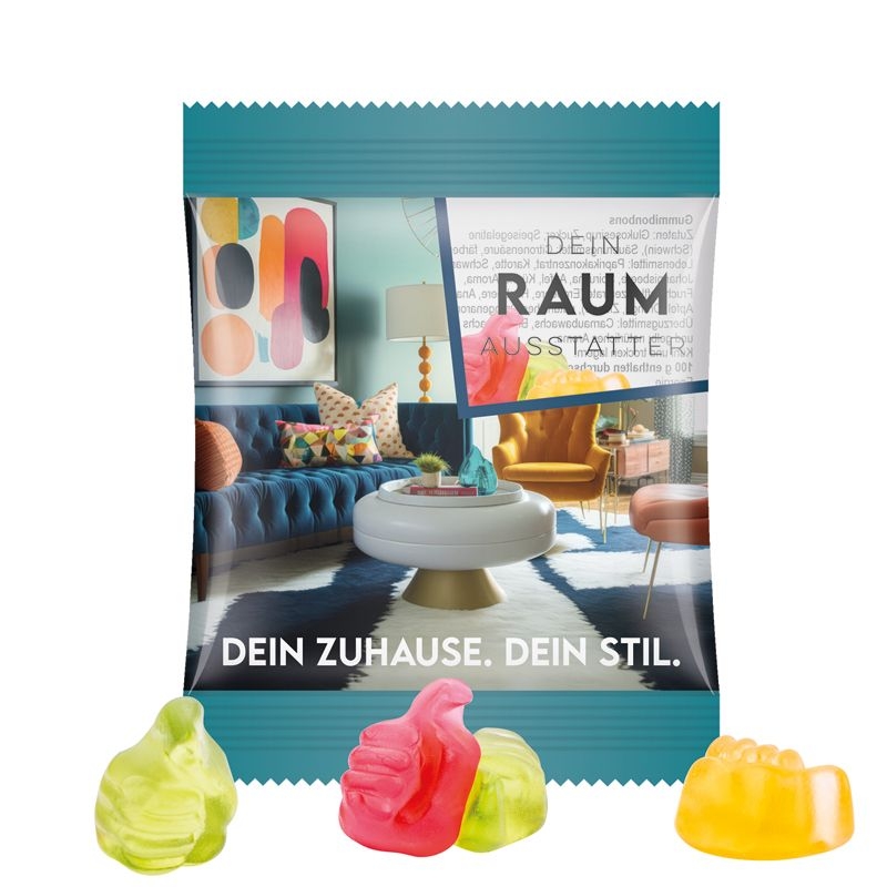 JG10061-14Minituete 10 g Trolli Fruchtgummi Standardformen_ Like-Daumen_ transparente Folie