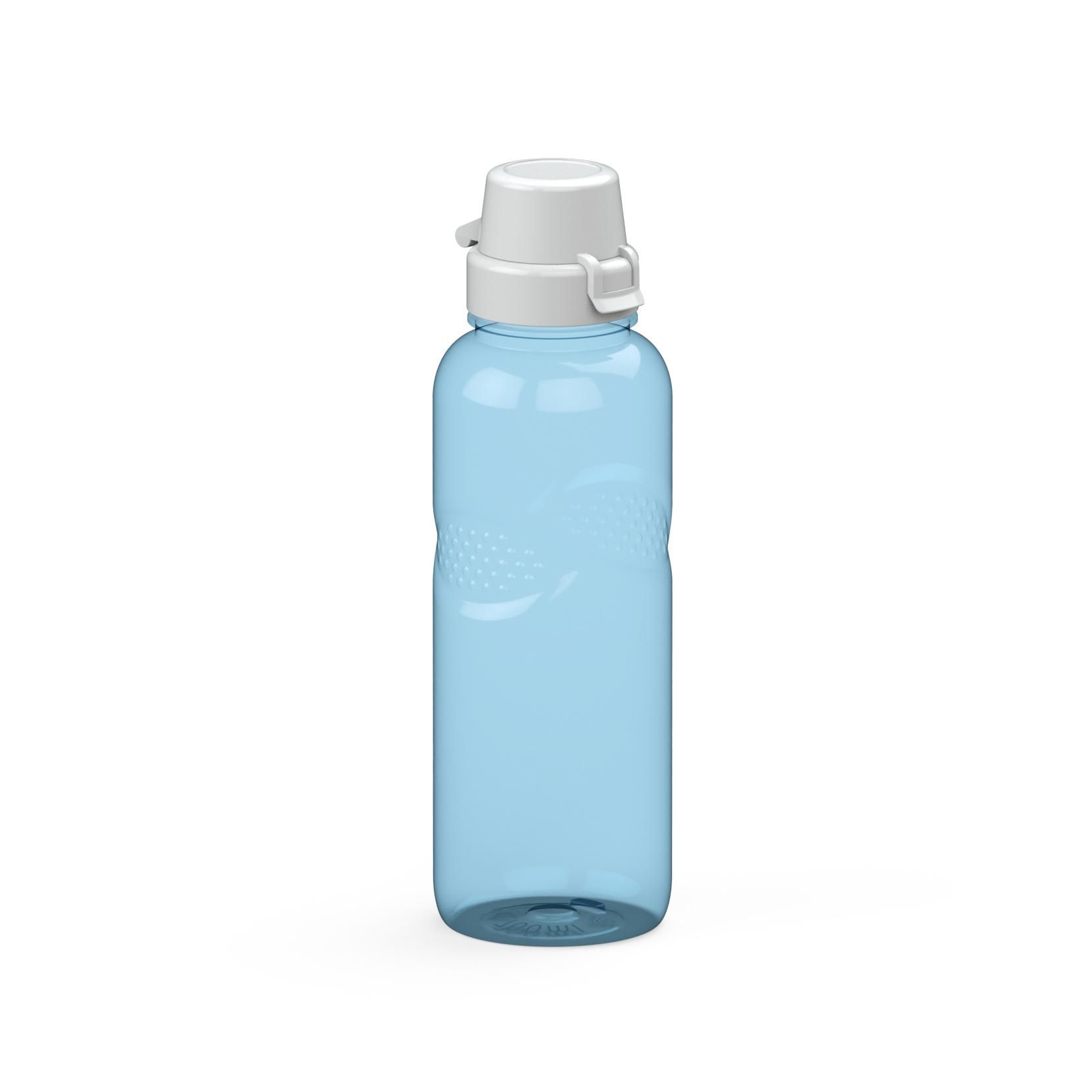 EL01565-3Trinkflasche Carve _School_ 700 ml_ transparent-blau_ weiss