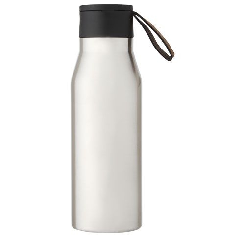PF100668-1Ljungan 500 ml Kupfer-Vakuum Isolierflasche mit PU Kunststoffband und Deckel_ silber