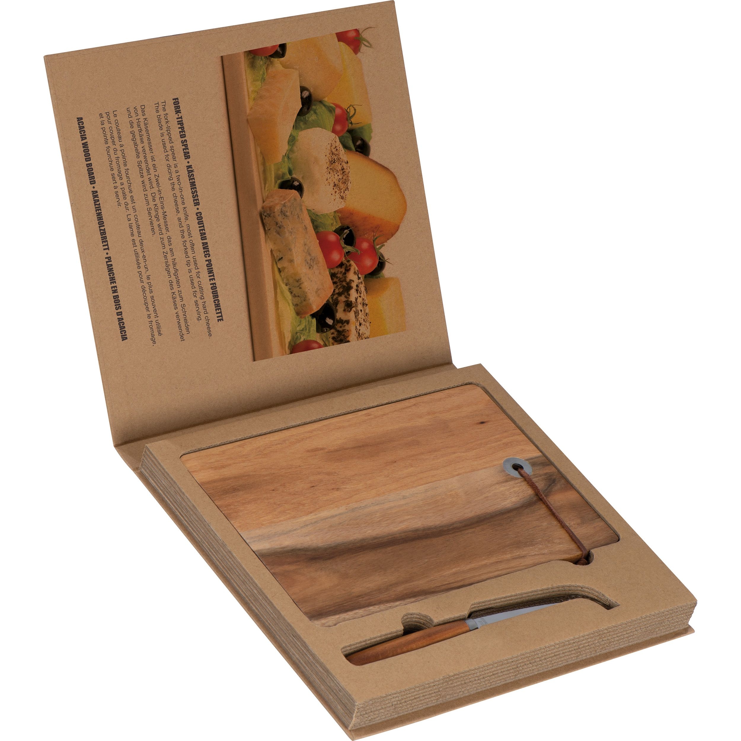 MA80836-01Holzbrett mit Kaesemesser_ braun