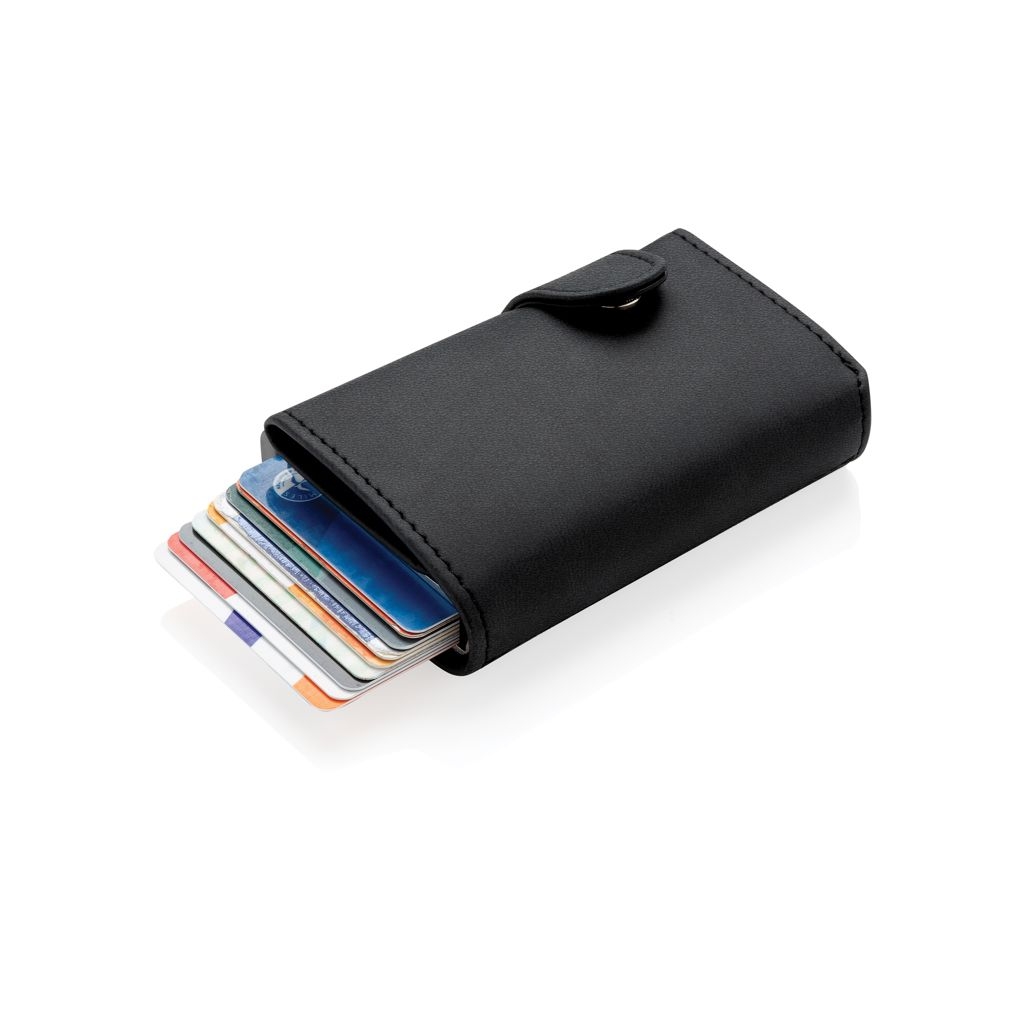 XDP850.34-1Aluminium RFID Kartenhalter mit PU-Boerse_ schwarz