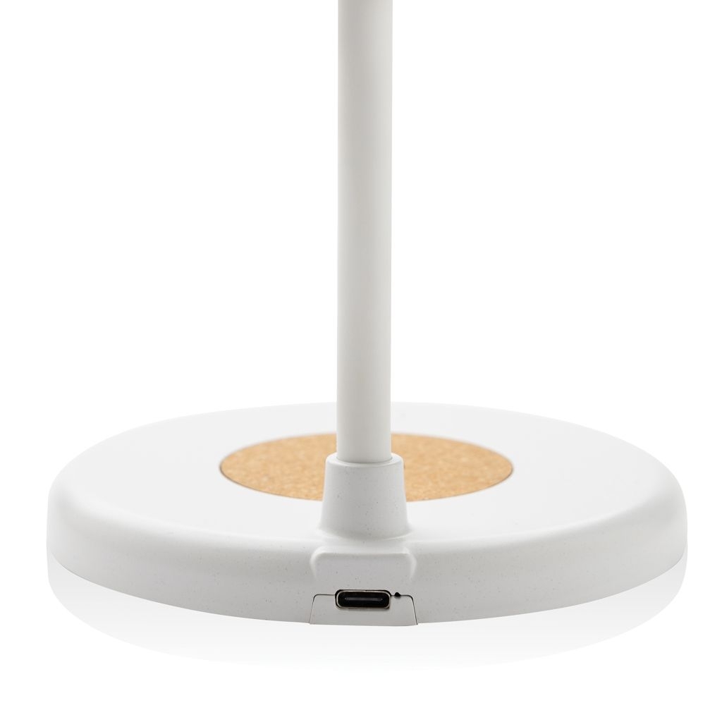 XDP514_03-03Zenara 15W Schreibtischlampe aus RCS rec. Plastik _ Kork_ weiss