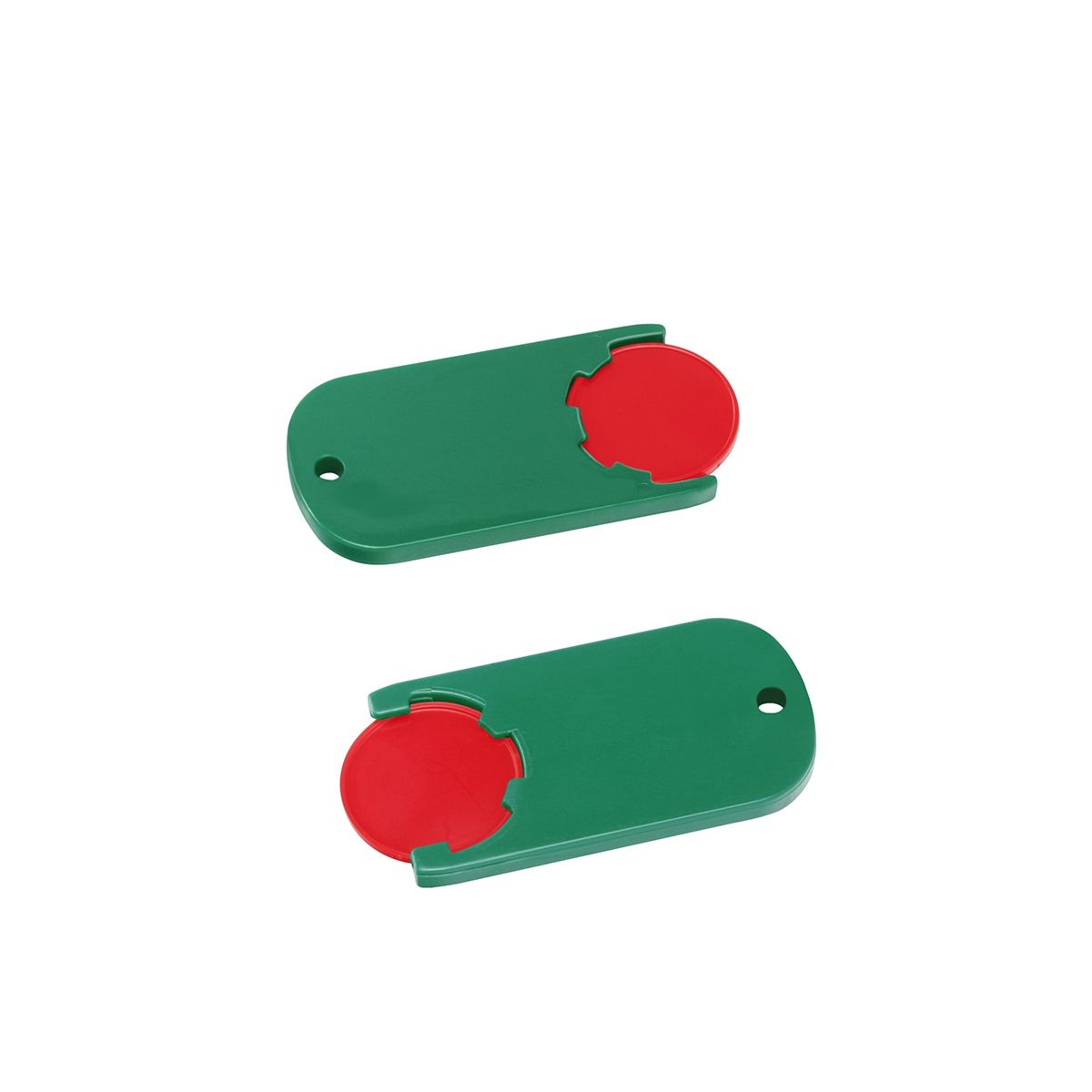 HE7439-1-2Chiphalter mit 1€-Chip _Alpha_ rot_ gruen HE7439-1-2Chiphalter mit 1€-Chip _Alpha_ rot_ gruen
