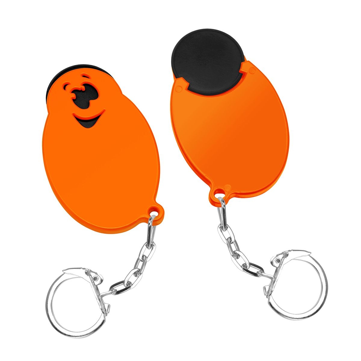 HE7855K-6-5Chiphalter mit 1€-Chip _Gesicht_ schwarz_ orange