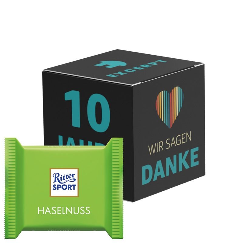 JG10189-2Werbewuerfel Ritter Sport_ Ritter Sport Mini_ Haselnuss