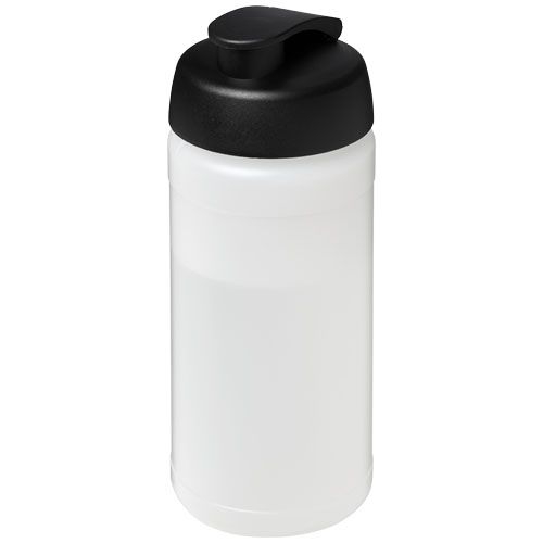 PF210068-16Baseline® Plus 500 ml Sportflasche mit Klappdeckel_ transparent_schwarz