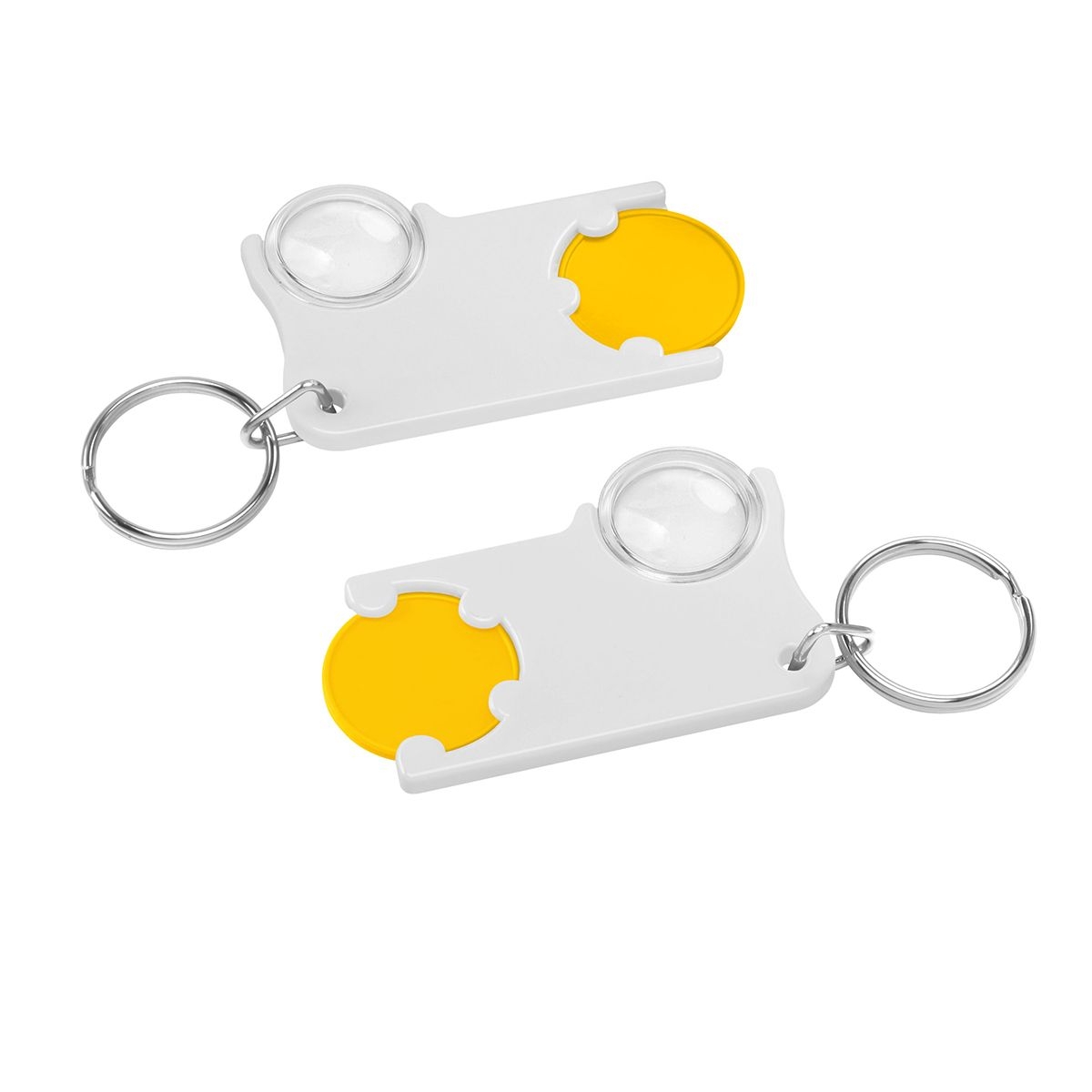 HE8286R-4-0Chiphalter mit 1€-Chip und Lupe_ gelb_ weiss HE8286R-4-0Chiphalter mit 1€-Chip und Lupe_ gelb_ weiss