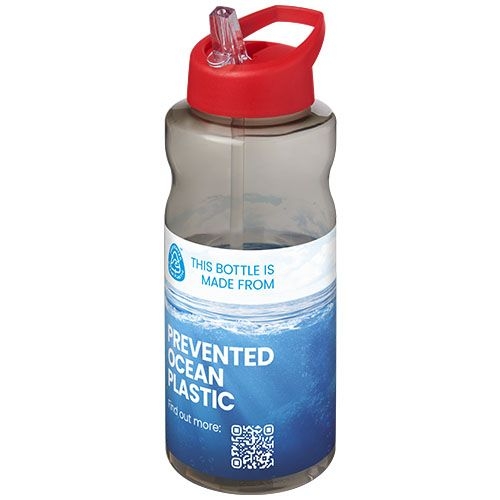 PF210179-7H2O Active® Eco Big Base 1L Sportflasche mit Ausgussdeckel _ kohle_rot