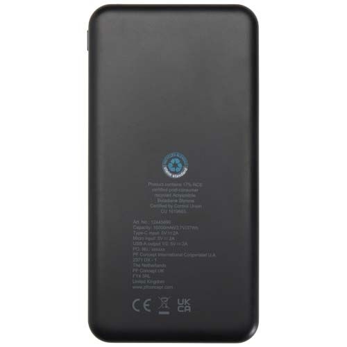 PF124458-2Intan 10 W 10.000 mAh Powerbank aus recyceltem Kunststoff_ schwarz