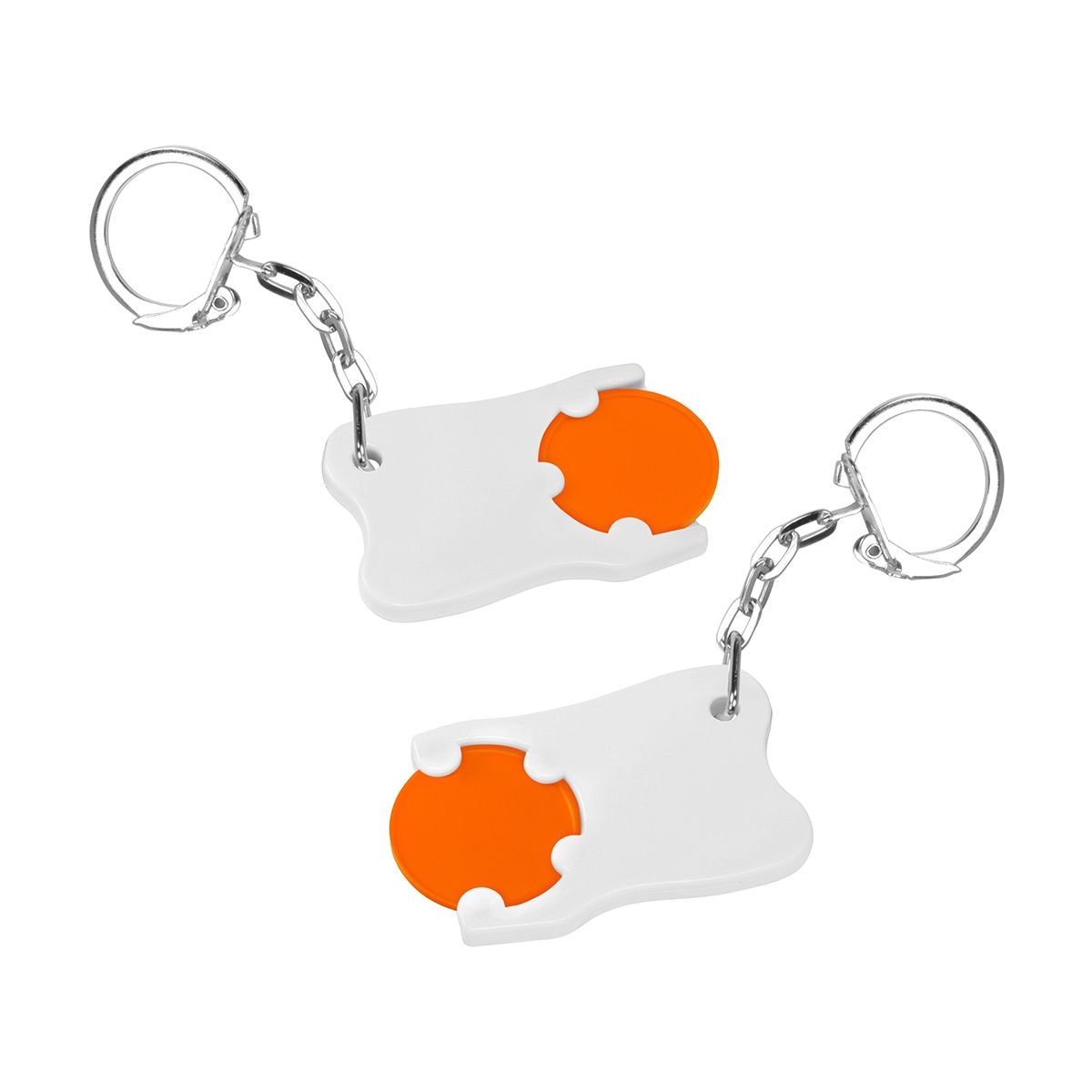 HE8287K-5-0Chiphalter mit 1€-Chip _Zahn_ orange_ weiss HE8287K-5-0Chiphalter mit 1€-Chip _Zahn_ orange_ weiss