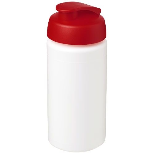 PF210072-4Baseline® Plus grip 500 ml Sportflasche mit Klappdeckel_ weiss_rot PF210072-4Baseline® Plus grip 500 ml Sportflasche mit Klappdeckel_ weiss_rot