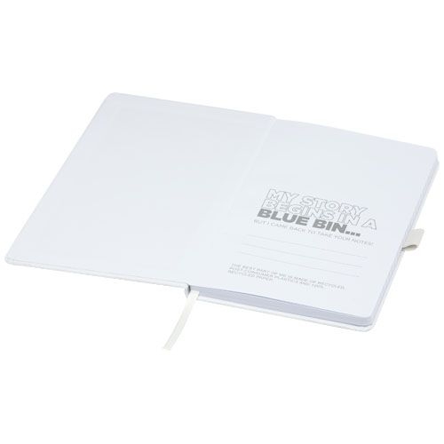 PF107763-1Honua A5 Notizbuch aus recyceltem Papier mit Cover aus recyceltem PET_ weiss