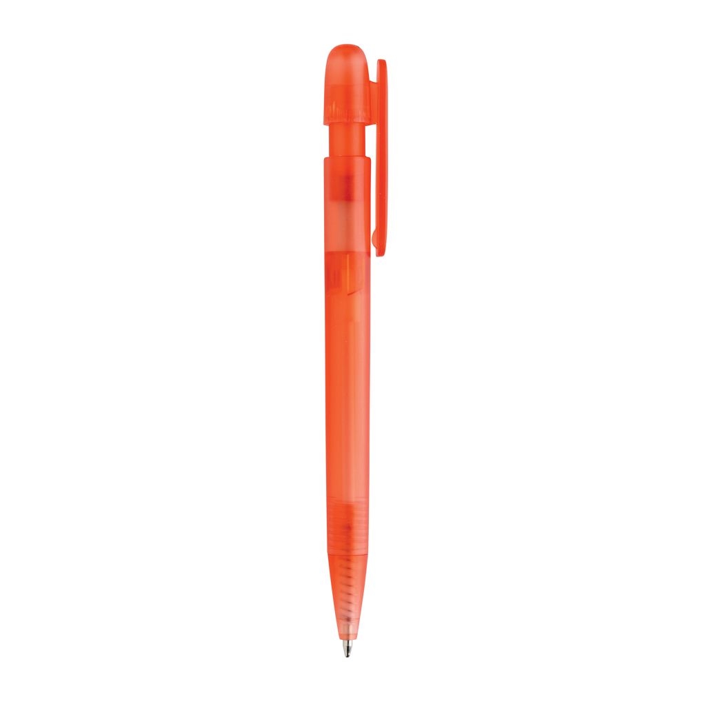 XDP611.26-04Devin transparenter Stift aus GRS zertifiziertem rABS_ rot