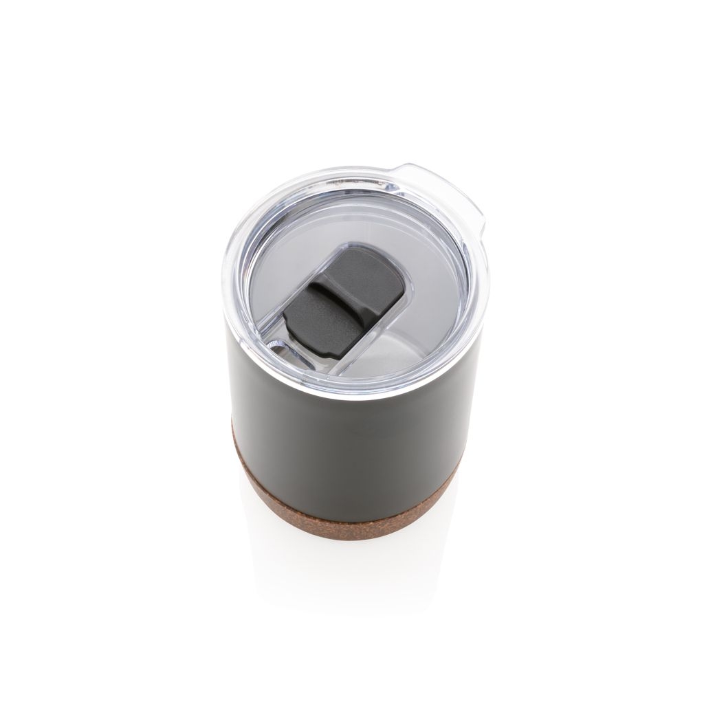 XDP435.05-1Kleine Vakuum-Kaffeetasse aus RCS rSteel _ Kork_ schwarz
